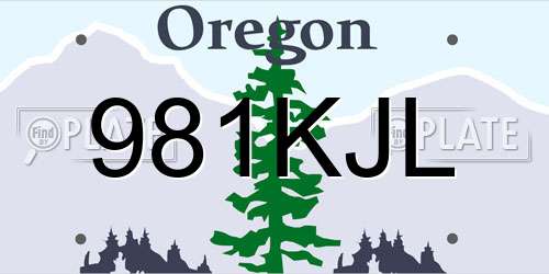981KJL Oregon License Plate