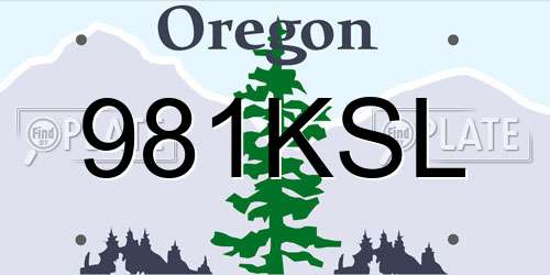 981KSL Oregon License Plate