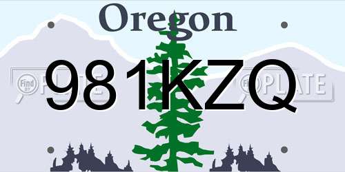981KZQ Oregon License Plate