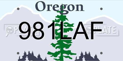 981LAF Oregon License Plate