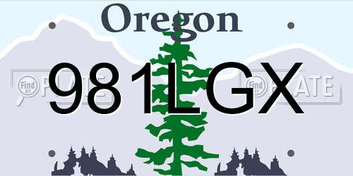 981LGX Oregon License Plate