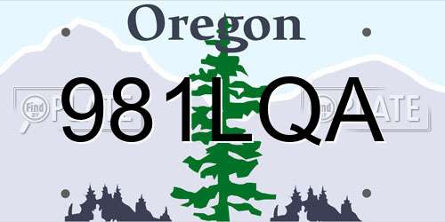 981LQA Oregon License Plate