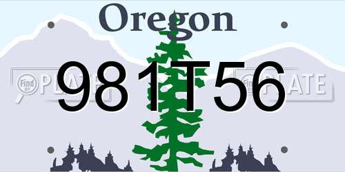 981T56 Oregon License Plate