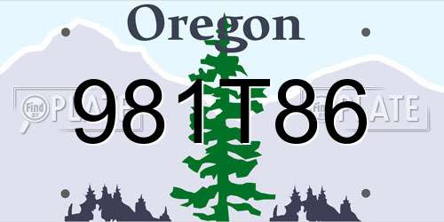 981T86 Oregon License Plate