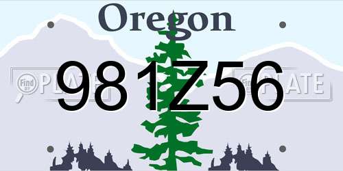 981Z56 Oregon License Plate