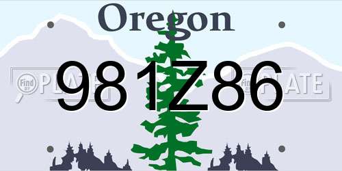 981Z86 Oregon License Plate
