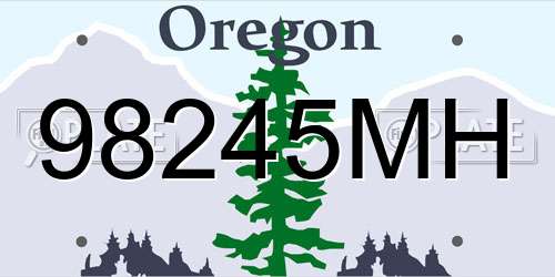 98245MH Oregon License Plate