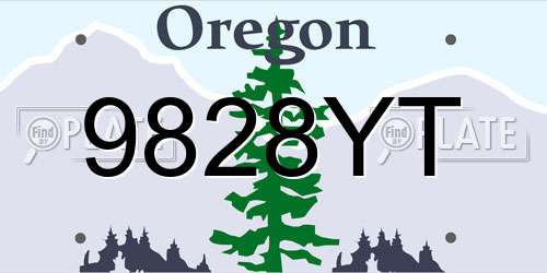 9828YT Oregon License Plate
