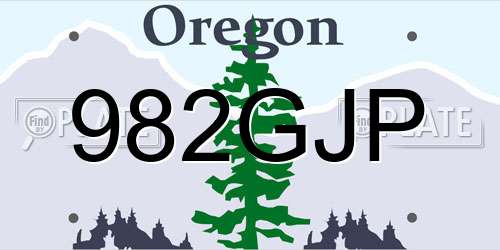 982GJP Oregon License Plate