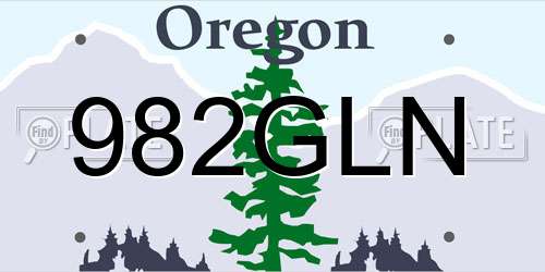 982GLN Oregon License Plate