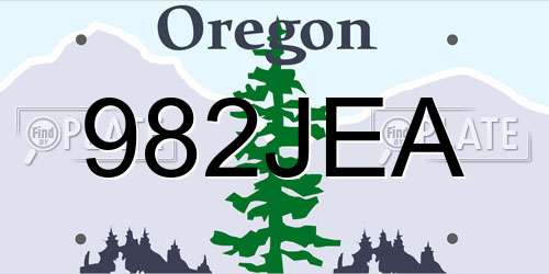 982JEA Oregon License Plate