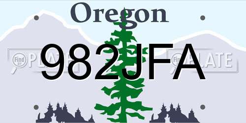 982JFA Oregon License Plate