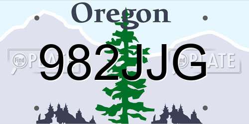 982JJG Oregon License Plate