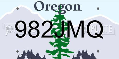 982JMQ Oregon License Plate