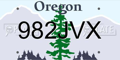 982JVX Oregon License Plate