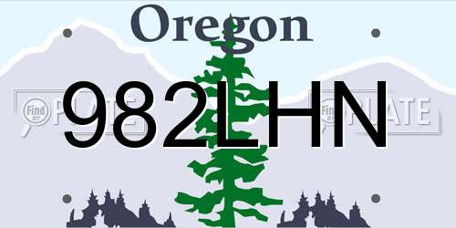 982LHN Oregon License Plate