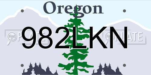 982LKN Oregon License Plate