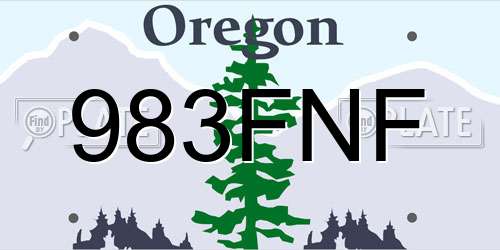983FNF Oregon License Plate