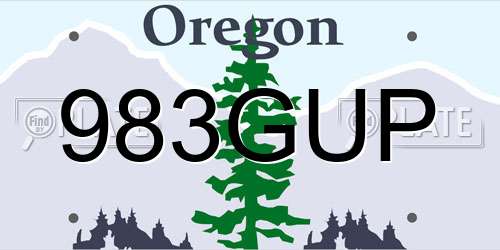 983GUP Oregon License Plate