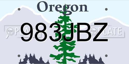 983JBZ Oregon License Plate