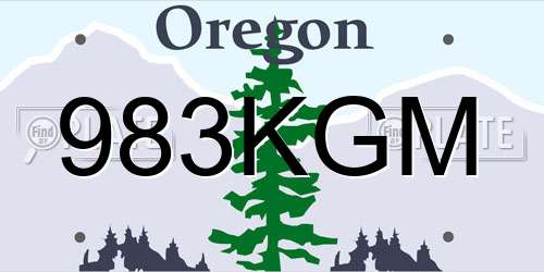 983KGM Oregon License Plate
