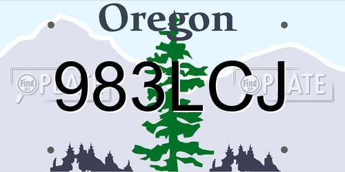 983LCJ Oregon License Plate