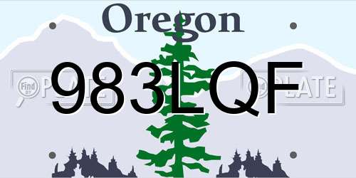 983LQF Oregon License Plate