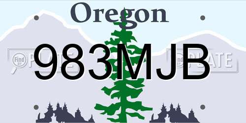 983MJB Oregon License Plate