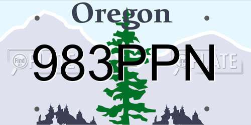 983PPN Oregon License Plate