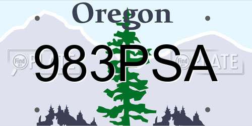 983PSA Oregon License Plate