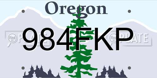 984FKP Oregon License Plate