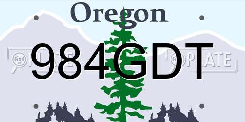 984GDT Oregon License Plate