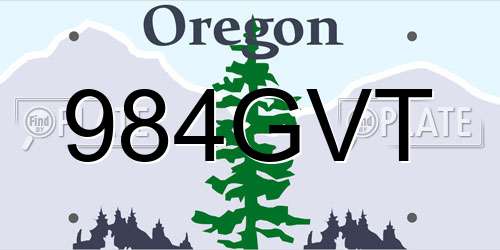 984GVT Oregon License Plate