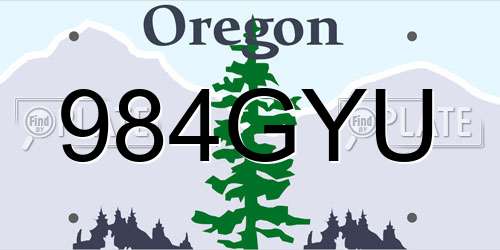 984GYU Oregon License Plate