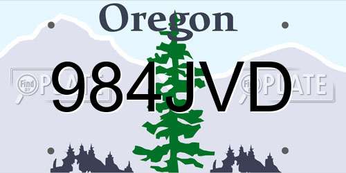 984JVD Oregon License Plate