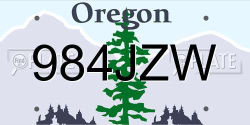 984JZW Oregon License Plate