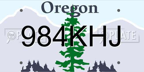 984KHJ Oregon License Plate