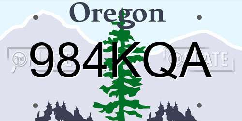 984KQA Oregon License Plate