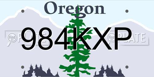 984KXP Oregon License Plate