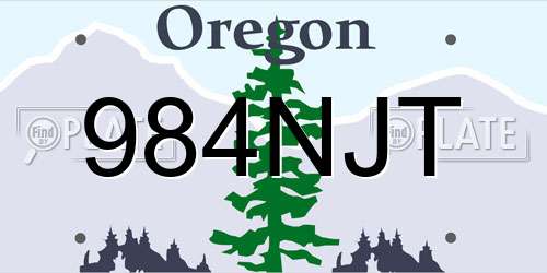 984NJT Oregon License Plate