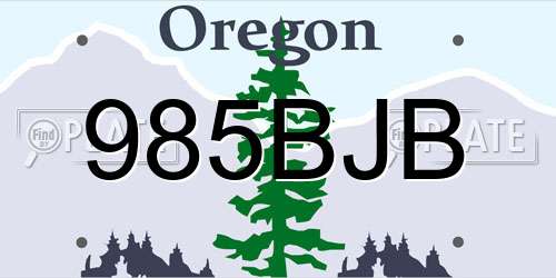 985BJB Oregon License Plate
