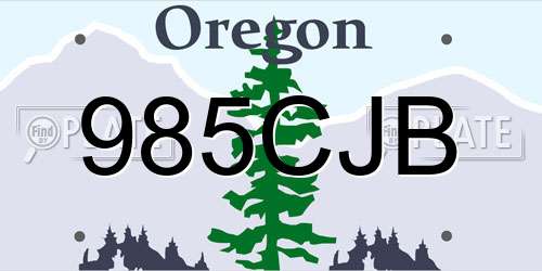 985CJB Oregon License Plate