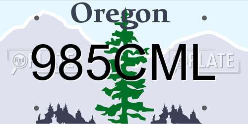 985CML Oregon License Plate