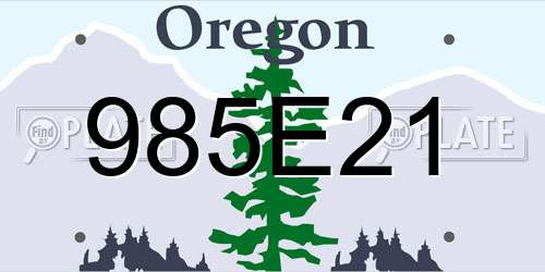 985E21 Oregon License Plate