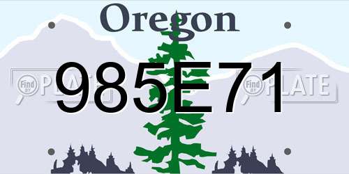 985E71 Oregon License Plate