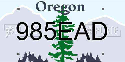 985EAD Oregon License Plate