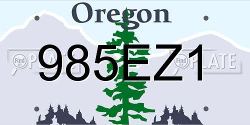 985EZ1 Oregon License Plate