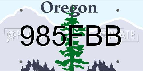 985FBB Oregon License Plate