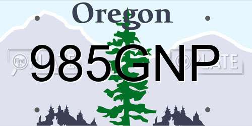 985GNP Oregon License Plate
