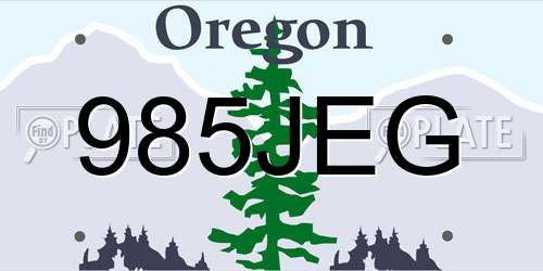 985JEG Oregon License Plate